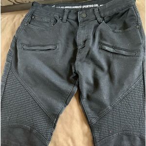 V 19-69 Abbigliamento Sportivo SRL Black Moto Skinny Jeans W32 x L32 *NEW*